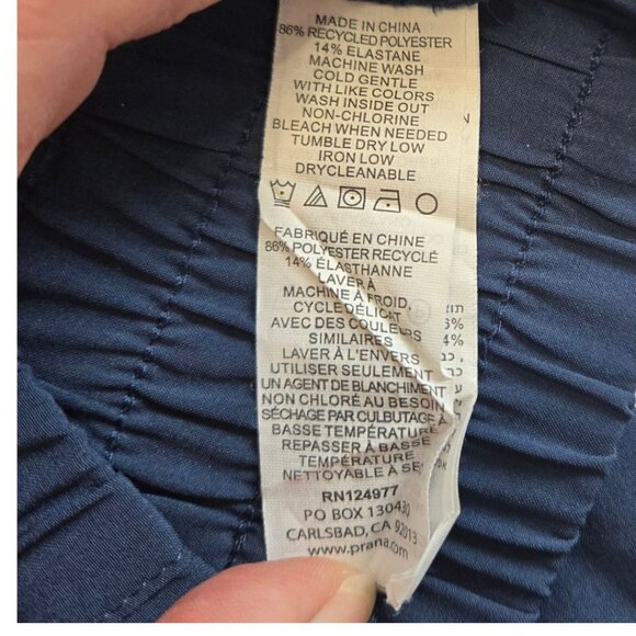 PrAna Womens Size M Navy Blue Athletic Pants With Drawstring Ankles - Picture 6 of 11